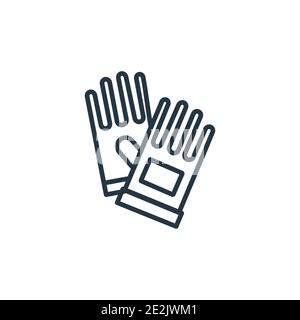 Protection gloves outline vector icon. Thin line black protection gloves icon, flat vector simple element illustration from editable food concept isol Stock Vector