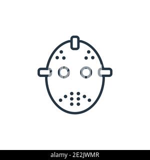 Hockey mask outline vector icon. Thin line black hockey mask icon, flat vector simple element illustration from editable hockey concept isolated strok Stock Vector