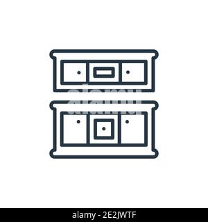 Cabinets outline vector icon. Thin line black cabinets icon, flat vector simple element illustration from editable furniture and household concept iso Stock Vector