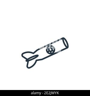 Atomic bomb outline vector icon. Thin line black atomic bomb icon, flat vector simple element illustration from editable fairy tale concept isolated o Stock Vector