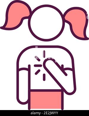 Worried girl RGB color icon Stock Vector