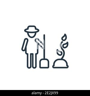 Gardening outline vector icon. Thin line black gardening icon, flat vector simple element illustration from editable free time concept isolated stroke Stock Vector
