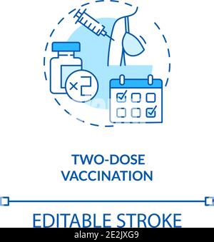 Two dose vaccination concept icon Stock Vector