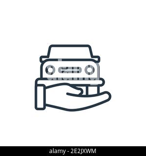 Transport insurance outline vector icon. Thin line black transport insurance icon, flat vector simple element illustration from editable insurance con Stock Vector