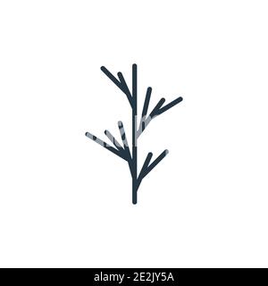 Dill outline vector icon. Thin line black dill icon, flat vector simple element illustration from editable fruits and vegetables concept isolated stro Stock Vector
