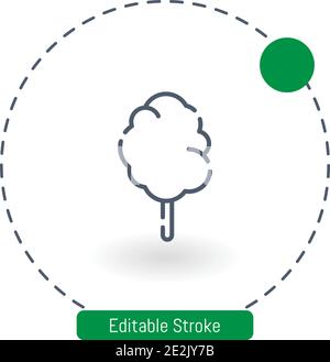 cotton candy vector icon editable stroke outline icons for web and mobile Stock Vector
