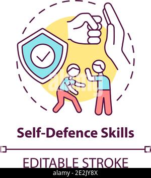 Martial assault icon outline vector. Fight defense. Self attack Stock ...