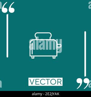 toaster with bread slice Linear icon. Editable stroke line Stock Vector