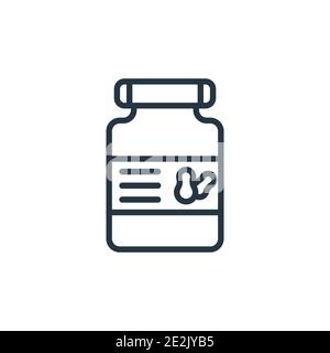 Peanut butter outline vector icon. Thin line black peanut butter icon, flat vector simple element illustration from editable fast food concept isolate Stock Vector
