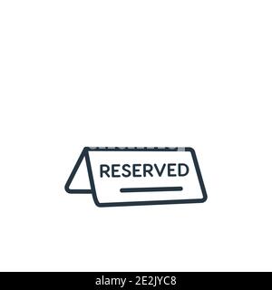 Reserved outline vector icon. Thin line black reserved icon, flat vector simple element illustration from editable restaurant concept isolated on whit Stock Vector