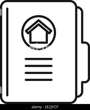 Realtor house folder icon, outline style Stock Vector