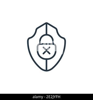 Insecure outline vector icon. Thin line black insecure icon, flat vector simple element illustration from editable internet security concept isolated Stock Vector