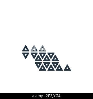 Polygonal ornamental shape of triangles outline vector icon. Thin line black polygonal ornamental shape of triangles icon, flat vector simple element Stock Vector