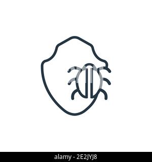 Malware outline vector icon. Thin line black malware icon, flat vector simple element illustration from editable internet security concept isolated on Stock Vector