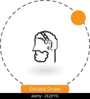 greek vector icon editable stroke outline icons for web and mobile Stock Vector
