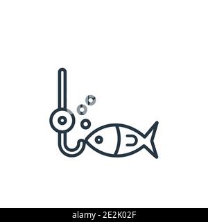 Fishing line outline vector icon. Thin line black fishing line icon, flat  vector simple element illustration from editable food concept isolated  strok Stock Vector Image & Art - Alamy