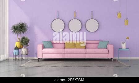 Pink deals modern sofa