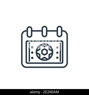 Match outline vector icon. Thin line black match icon, flat vector simple element illustration from editable football concept isolated stroke on white Stock Vector