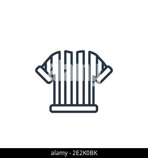 Referee jersey outline vector icon. Thin line black referee jersey icon, flat vector simple element illustration from editable football concept isolat Stock Vector