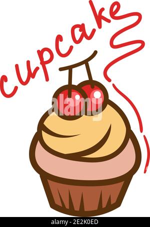 Tasty cupcake icon. Simple illustration for design Stock Vector
