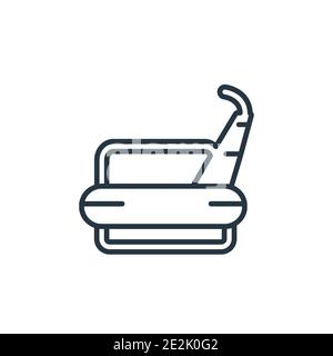 Treadmill machine outline vector icon. Thin line black treadmill machine icon, flat vector simple element illustration from editable gym and fitness c Stock Vector