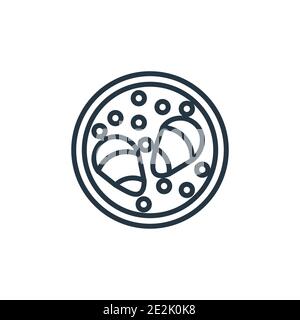 Oyster outline vector icon. Thin line black oyster icon, flat vector simple element illustration from editable gastronomy concept isolated stroke on w Stock Vector