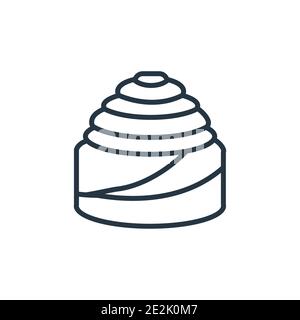 Cinnamon roll outline vector icon. Thin line black cinnamon roll icon, flat vector simple element illustration from editable hotel and restaurant conc Stock Vector