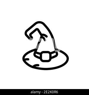 Magician hat vector icon on white background. Flat vector magician hat icon symbol sign from modern halloween collection for mobile concept and web ap Stock Vector
