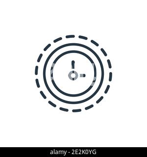 Timing outline vector icon. Thin line black timing icon, flat vector simple element illustration from editable human resources concept isolated stroke Stock Vector