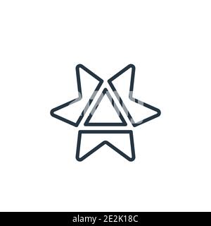 Star ornament of triangles outline vector icon. Thin line black star ornament of triangles icon, flat vector simple element illustration from editable Stock Vector