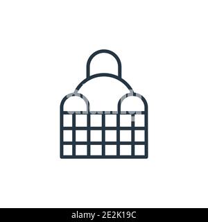 Bricks outline vector icon. Thin line black bricks icon, flat vector simple element illustration from editable history concept isolated stroke on whit Stock Vector