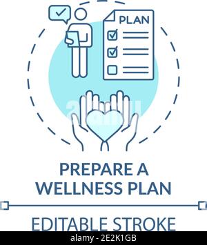Wellness plan preparation concept icon Stock Vector