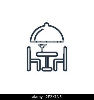 Terrace outline vector icon. Thin line black terrace icon, flat vector simple element illustration from editable restaurant concept isolated on white Stock Vector