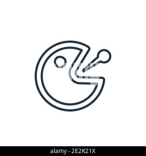 Pacman outline vector icon. Thin line black pacman icon, flat vector simple element illustration from editable entertainment concept isolated on white Stock Vector
