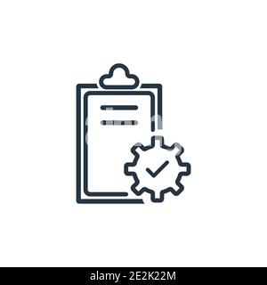 Task outline vector icon. Thin line black task icon, flat vector simple element illustration from editable industry concept isolated stroke on white b Stock Vector