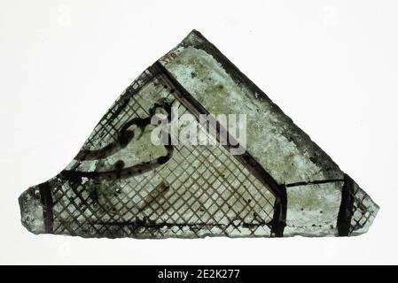 Glass Fragment, French or British, early 14th century. Stock Photo