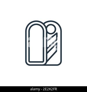Mummy outline vector icon. Thin line black mummy icon, flat vector simple element illustration from editable history concept isolated stroke on white Stock Vector