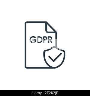 Gdpr outline vector icon. Thin line black gdpr icon, flat vector simple element illustration from editable gdpr concept isolated stroke on white backg Stock Vector
