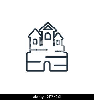 Disneyland outline vector icon. Thin line black disneyland icon, flat vector simple element illustration from editable entertainment concept isolated Stock Vector