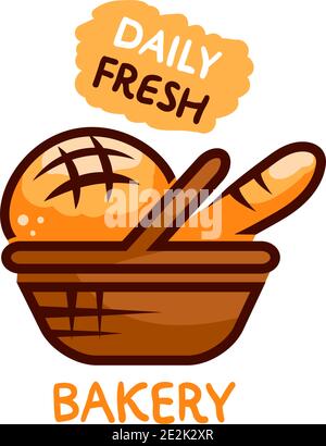 Bakery shop emblem designs of fresh bakery products Stock Vector