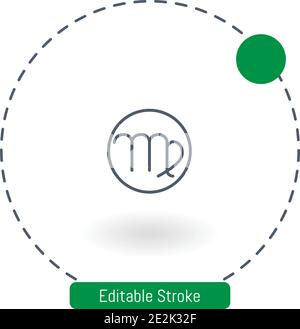 virgo vector icon editable stroke outline icons for web and mobile Stock Vector