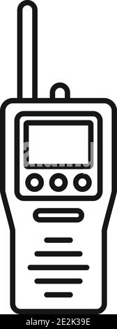 Industrial climber walkie talkie icon, outline style Stock Vector