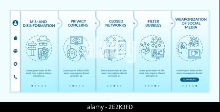 Social media challenges for journalist onboarding vector template Stock Vector