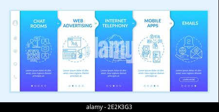 New media examples onboarding vector template Stock Vector