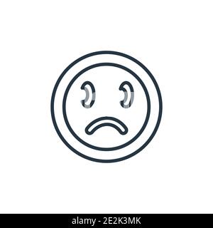 Sad face outline vector icon. Thin line black sad face icon, flat vector simple element illustration from editable gestures concept isolated stroke on Stock Vector