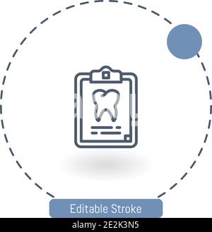 dental record vector icon editable stroke outline icons for web and mobile Stock Vector