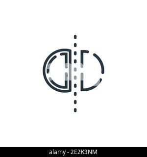 Flip outline vector icon. Thin line black flip icon, flat vector simple element illustration from editable geometric figure concept isolated stroke on Stock Vector