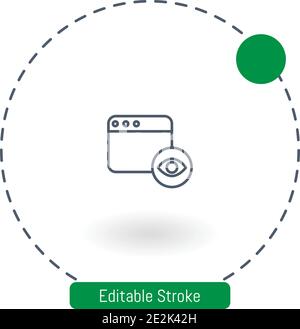 page views vector icon editable stroke outline icons for web and mobile Stock Vector