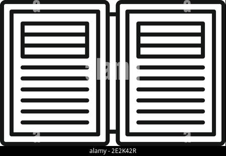 Electronic book estimator icon, outline style Stock Vector