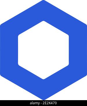 Popular cryptocurrency (altcoin)  icon vector illustration / ChainLink[LINK] Stock Vector